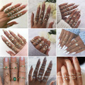 Shangjie OEM Anillo Retro Ring Set Boho Alloy Rings sets pour tous les doigts des anneaux gothiques cool